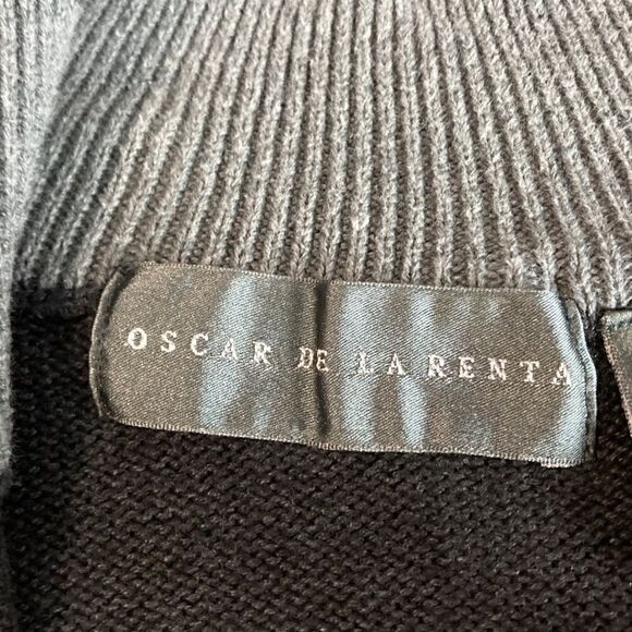 Oscar de la Renta Men's Cotton Blend Dark Grey Pullover/Sweater Size L - Picture 5 of 7